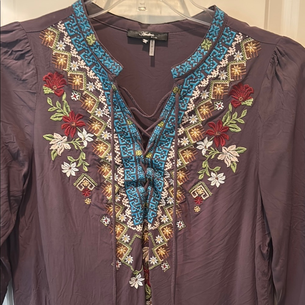 Embroidered Grey Andree Women's Top